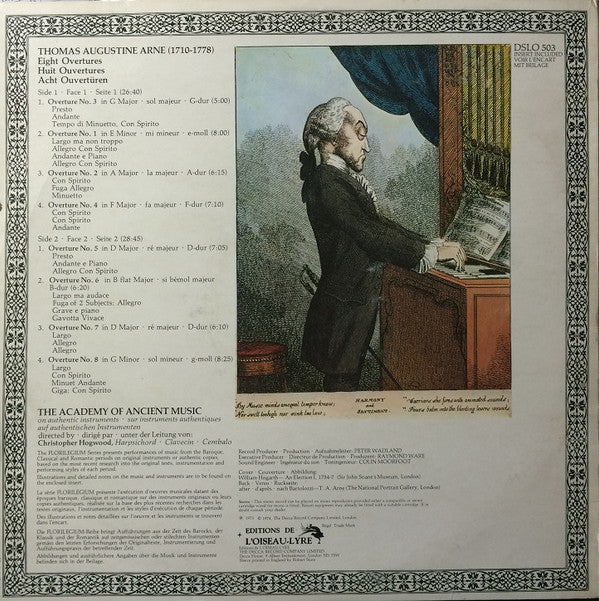 Thomas Arne - The Academy Of Ancient Music : Eight Overtures (LP)