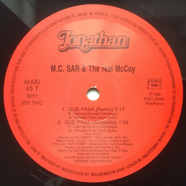 M.C.Sar & The Real McCoy* Feat. Sunday (2) : Don't Stop (12", Maxi)