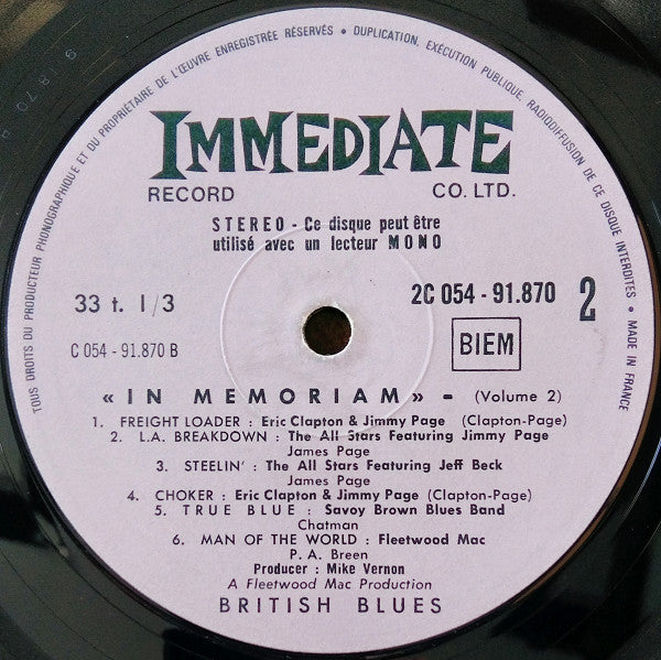 Various : British Blues In Memoriam (Volume 2) (LP, Comp)