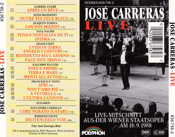 José Carreras : Live (CD, Album)