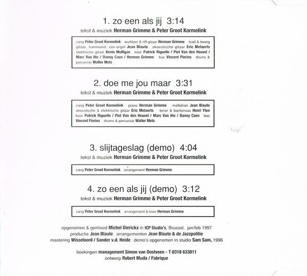 De Jazzpolitie : Zo Eén Als Jij (CD, Maxi)