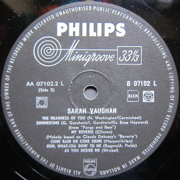 Sarah Vaughan : Sarah Vaughan (LP, Comp)