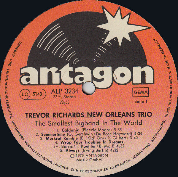 The Trevor Richards New Orleans Trio : The Smallest Big Band In The World (LP, Album)
