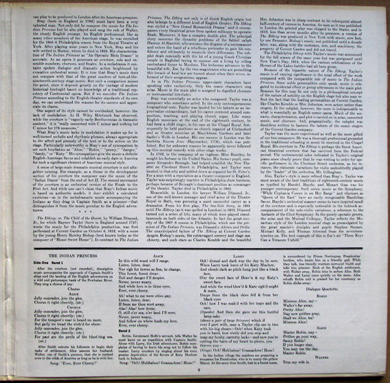 Raynor Taylor / John Bray (4) : The Indian Princess / The Ethiop (LP, Album)