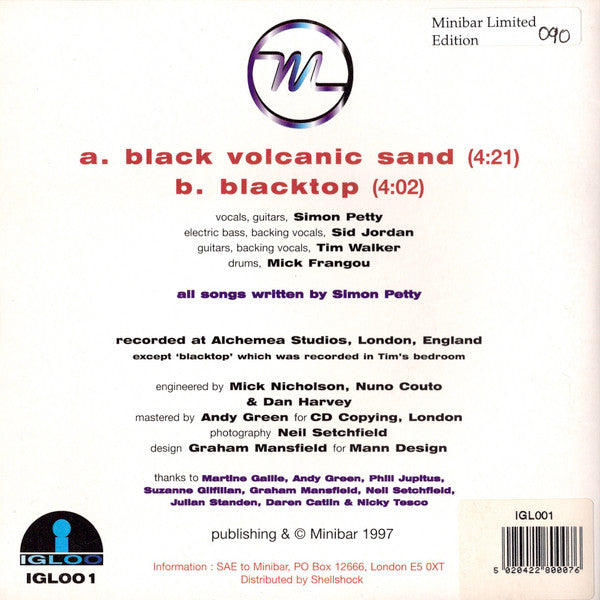 Minibar : Black Volcanic Sand (7", Ltd, Num)