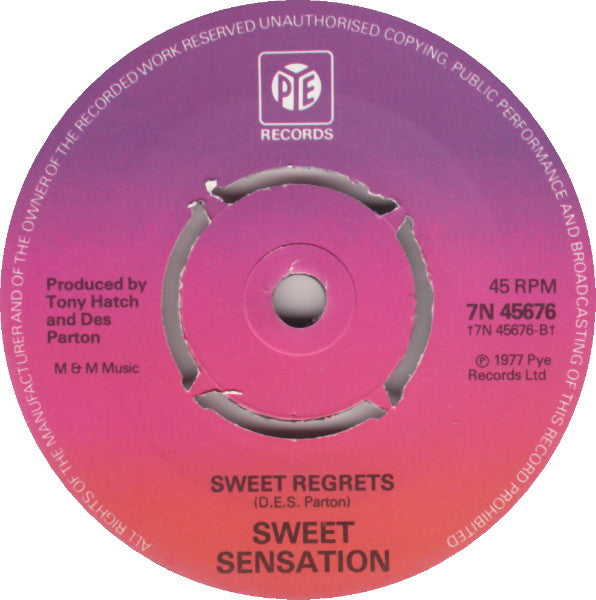 Sweet Sensation (2) : You're My Sweet Sensation (7", Single)
