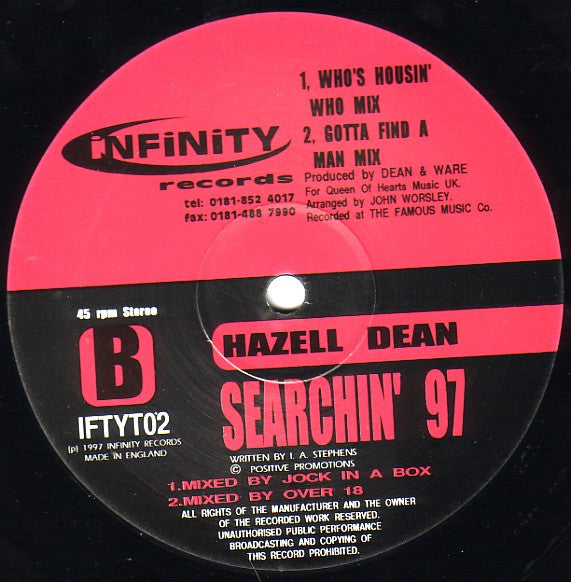Hazell Dean : Searchin' (1997 Remixes) (12")