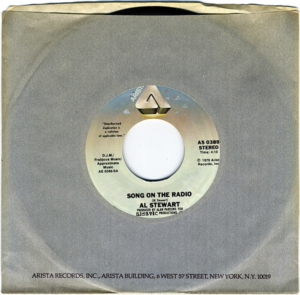 Al Stewart : Song On The Radio / A Man For All Seasons (7", Single)