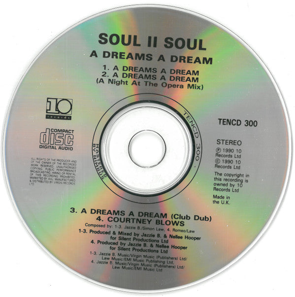 Soul II Soul : A Dreams A Dream (CD, Single)