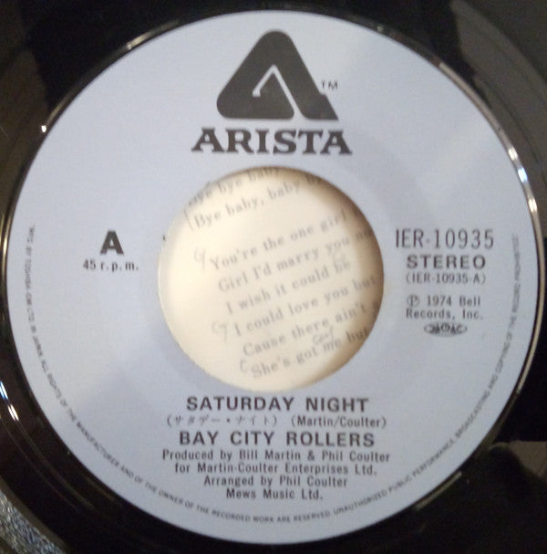 Bay City Rollers : Saturday Night / Bye Bye Baby (7", Single)