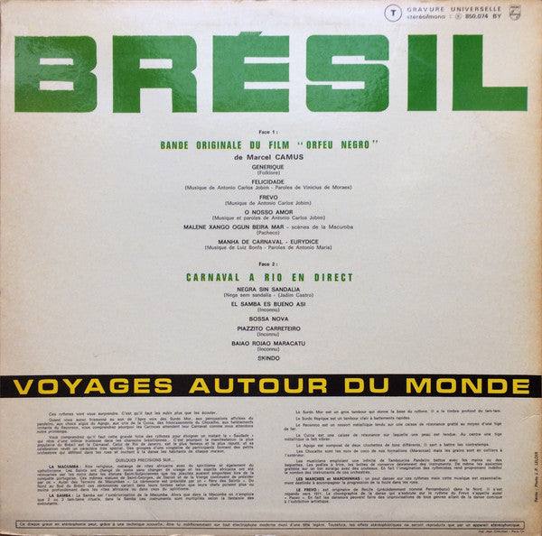 Various : Brésil (Bande Originale Du Film "Orfeu Negro" / Carnaval A Rio En Direct) (LP, Comp)