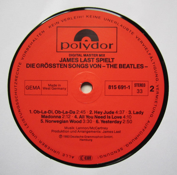James Last : James Last Spielt Die Grössten Songs Von John Lennon, Paul McCartney, Ringo Starr, George Harrison - The Beatles (LP, Album)