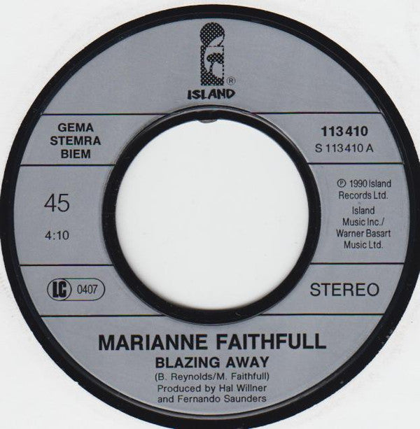 Marianne Faithfull : Blazing Away / Times Square (7", Single)