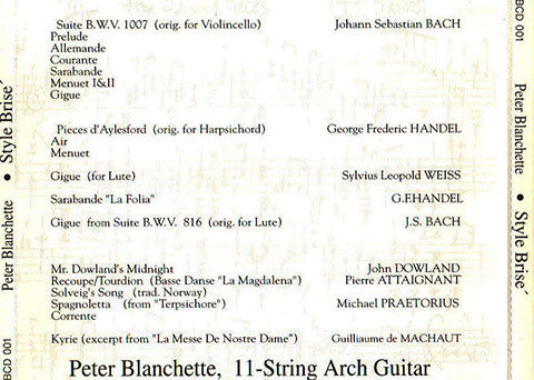 Peter Blanchette : Style Brisé. The Broken Style (CD, Album)