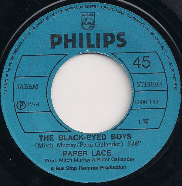 Paper Lace : The Black-Eyed Boys / Jean (7", Single)