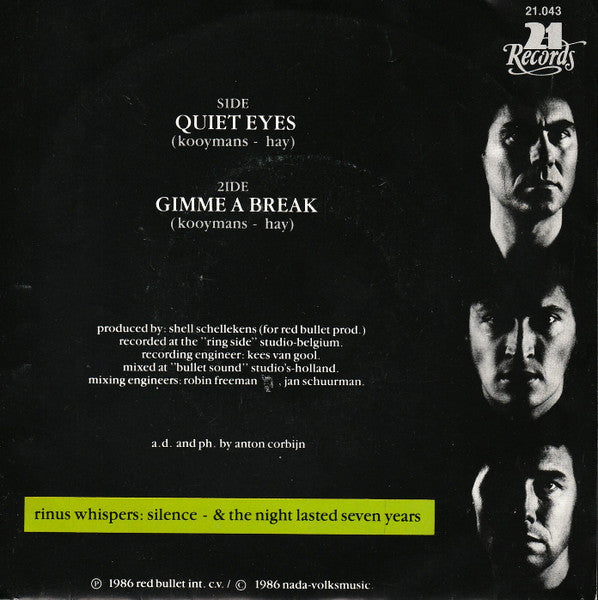 Golden Earring : Quiet Eyes (7", Single, Rin)