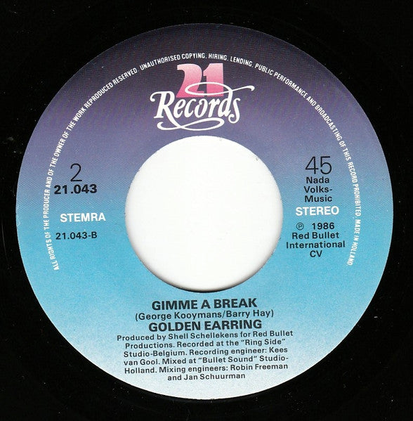 Golden Earring : Quiet Eyes (7", Single, Rin)