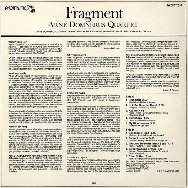 Arne Domnérus Kvartett : Fragment (LP, Album)