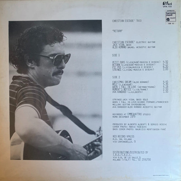 Christian Escoudé Trio : Return (LP, Album)
