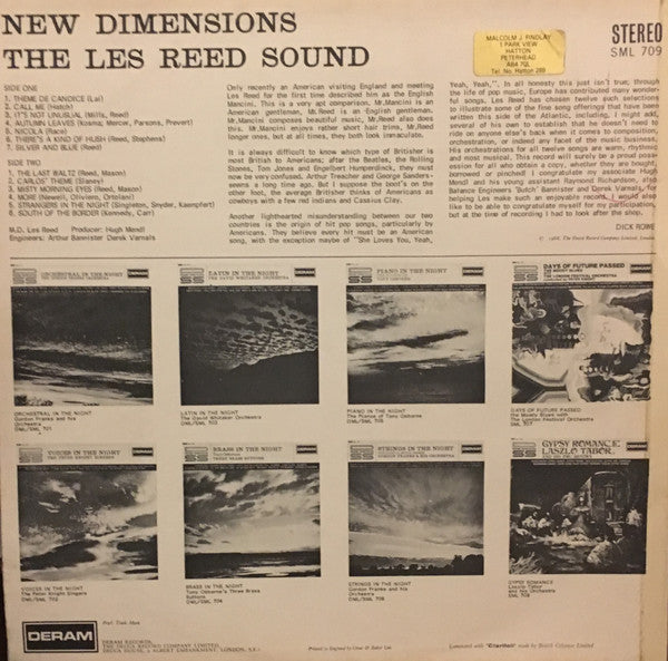 Les Reed And His Orchestra : New Dimensions (LP, Album)