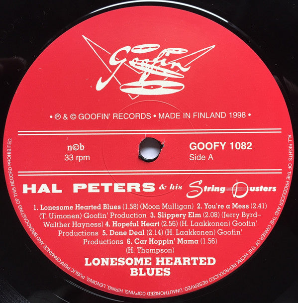 Hal Peters And His String Dusters : Lonesome Hearted Blues (10")