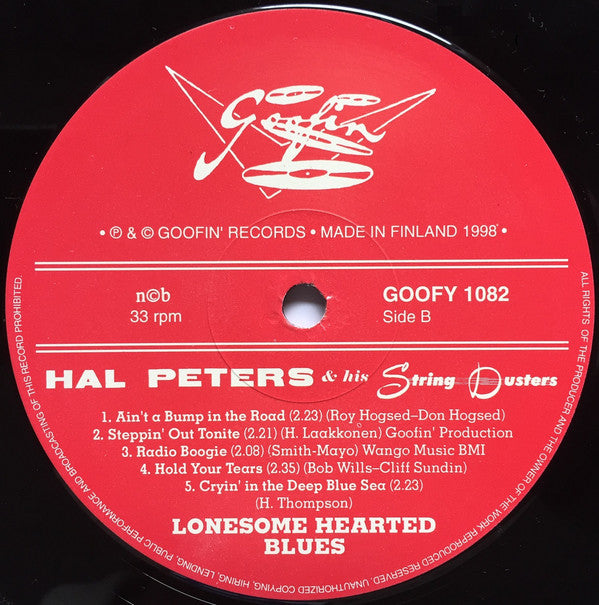 Hal Peters And His String Dusters : Lonesome Hearted Blues (10")