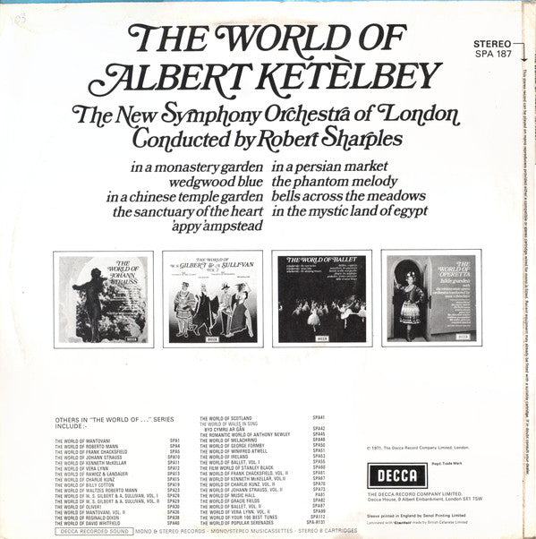 Albert W. Ketelbey - The New Symphony Orchestra Of London Conducted By Bob Sharples : The World Of Albert Ketèlbey (LP)