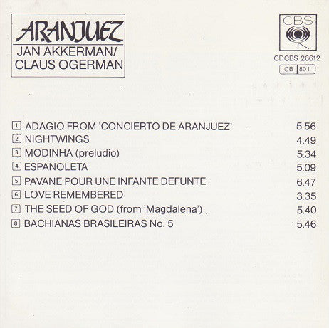 Jan Akkerman • Claus Ogerman : Aranjuez (CD, Album, RE)