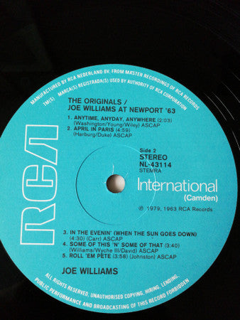 Joe Williams : Joe Williams At Newport '63 (LP, Album, RE)