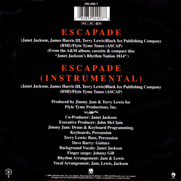Janet Jackson : Escapade (7", Single)