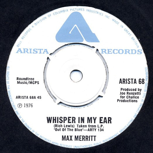 Max Merritt : Whisper In My Ear (7", Single)