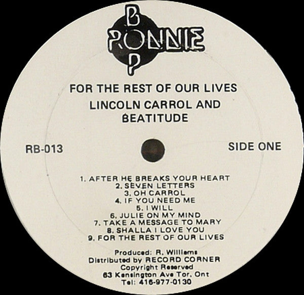 Lincoln Carroll And Beatitude : For The Rest Of Our Lives (LP, Album)