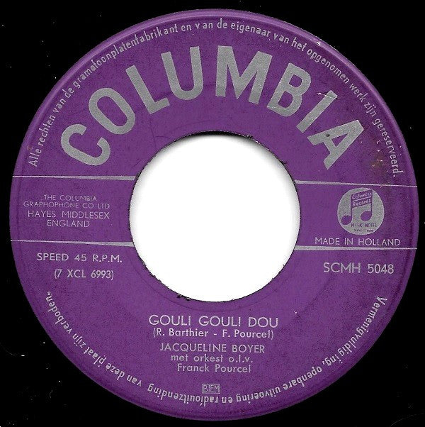 Jacqueline Boyer : Tom Pillibi (7", Single)