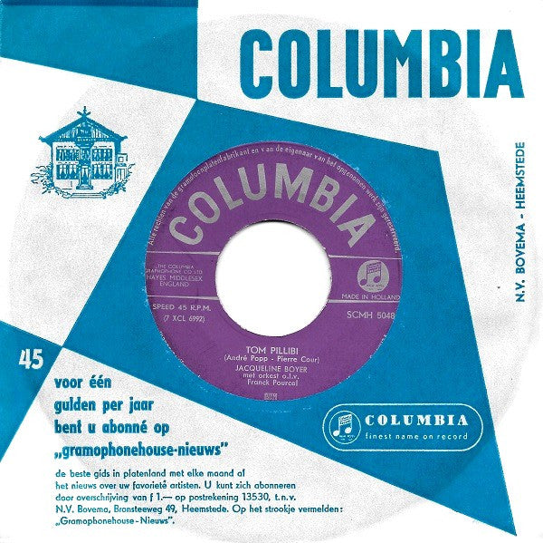 Jacqueline Boyer : Tom Pillibi (7", Single)