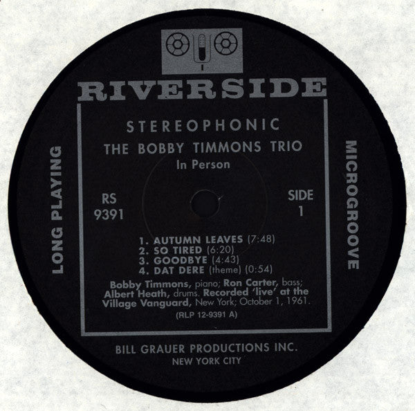 The Bobby Timmons Trio : In Person (LP, Album, Ltd, Num, RE)