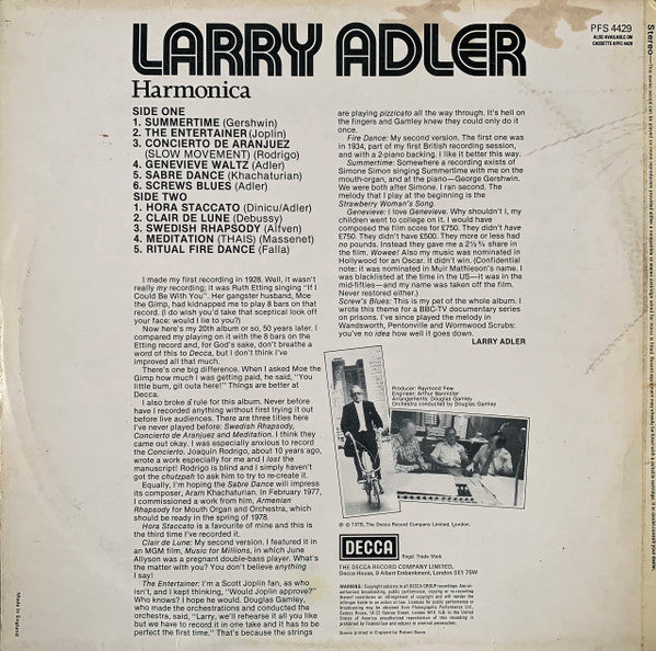Larry Adler : Harmonica (LP, Album)