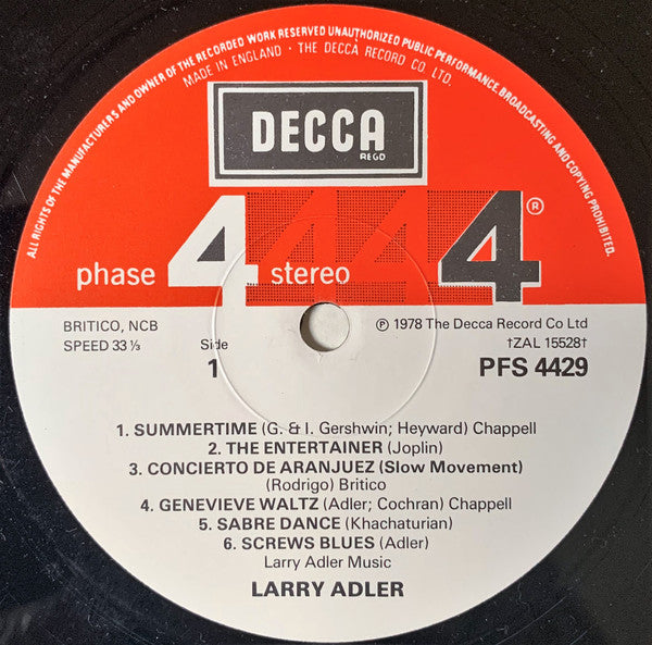 Larry Adler : Harmonica (LP, Album)