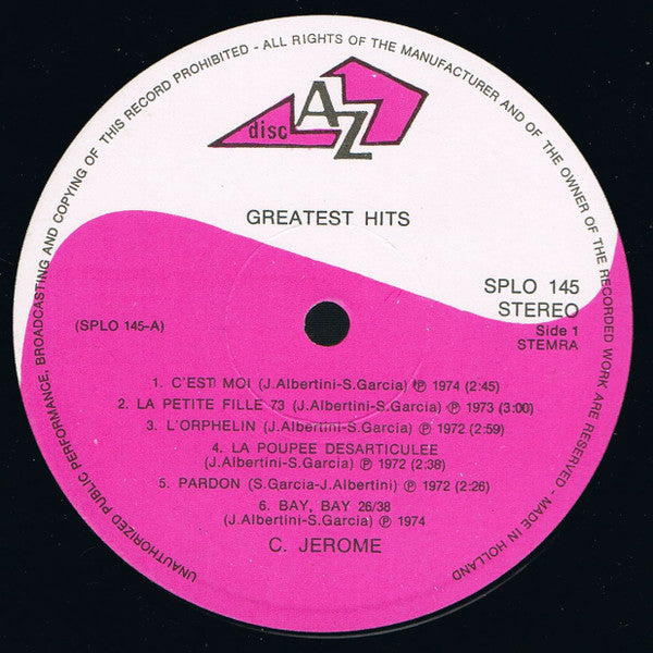 C. Jérôme : Greatest Hits (LP, Comp)