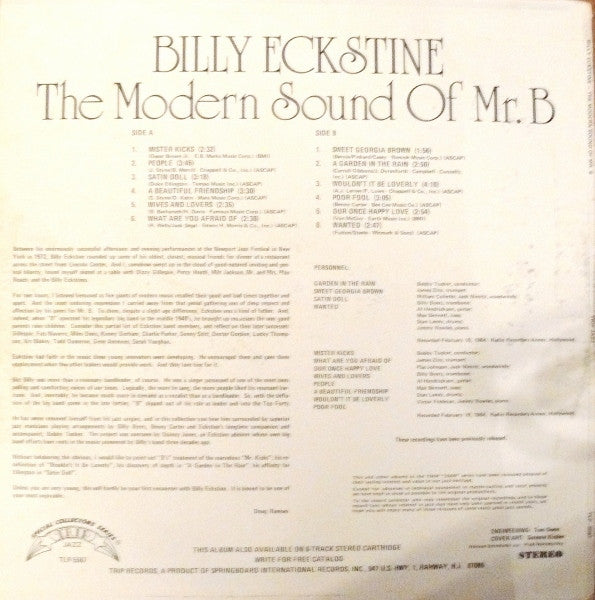 Billy Eckstine : The Modern Sound Of Mr. B. (LP, Album)
