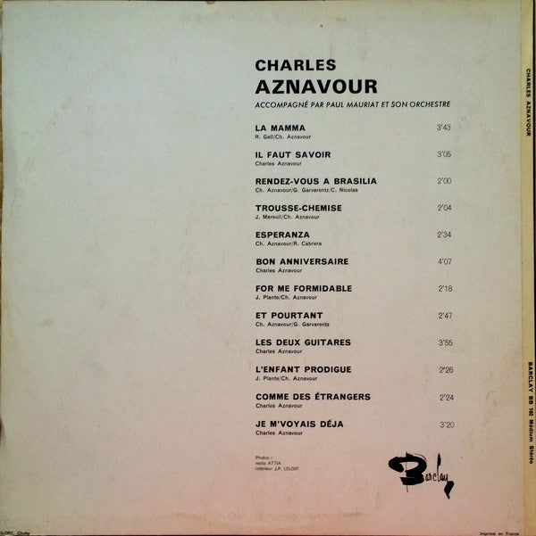 Charles Aznavour : Charles Aznavour Chante En Multiphonie Stéréo - Album No 2 (LP, Comp)