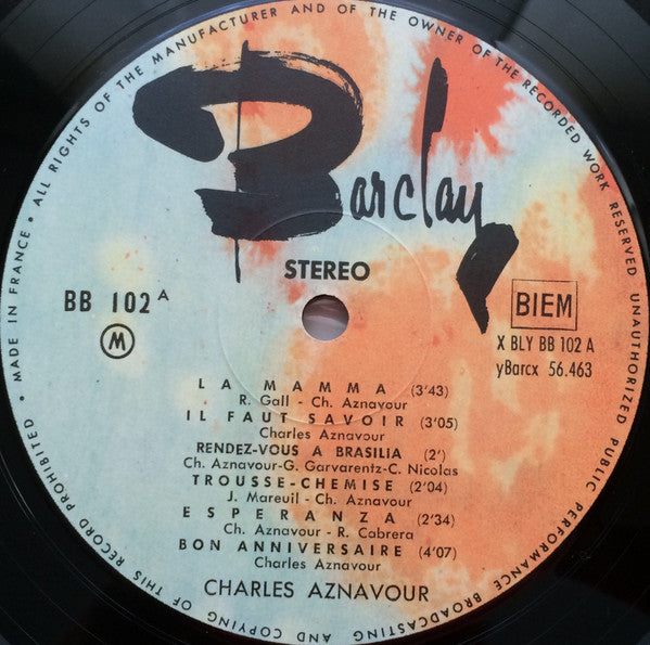 Charles Aznavour : Charles Aznavour Chante En Multiphonie Stéréo - Album No 2 (LP, Comp)