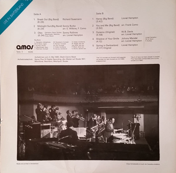 Lionel Hampton : Live In Switzerland (LP, Album)