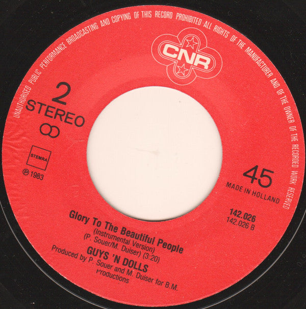 Guys 'n Dolls : Glory To The Beautiful People (7", Single)