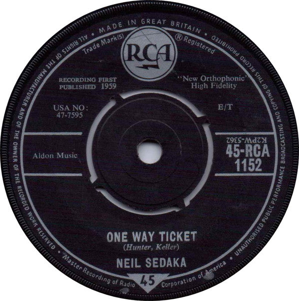 Neil Sedaka : Oh ! Carol (7", Single, Fou)