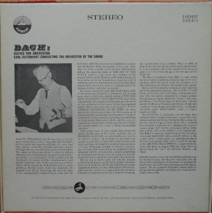 Johann Sebastian Bach, Karl Ristenpart Conducting Kammerorchester Des Saarländischen Rundfunks, Saarbrücken : Suites for Orchestra (2xLP + Box)
