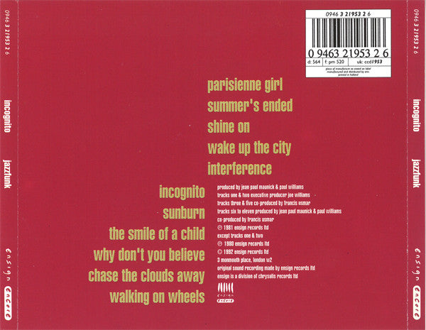 Incognito : Jazzfunk (CD, Album, RE)