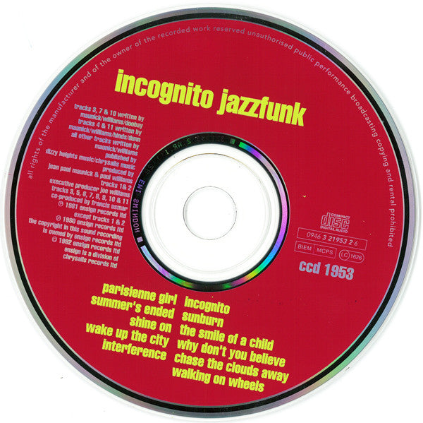 Incognito : Jazzfunk (CD, Album, RE)