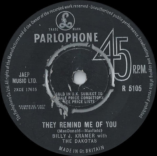 Billy J. Kramer With The Dakotas* : Little Children (7", Single)