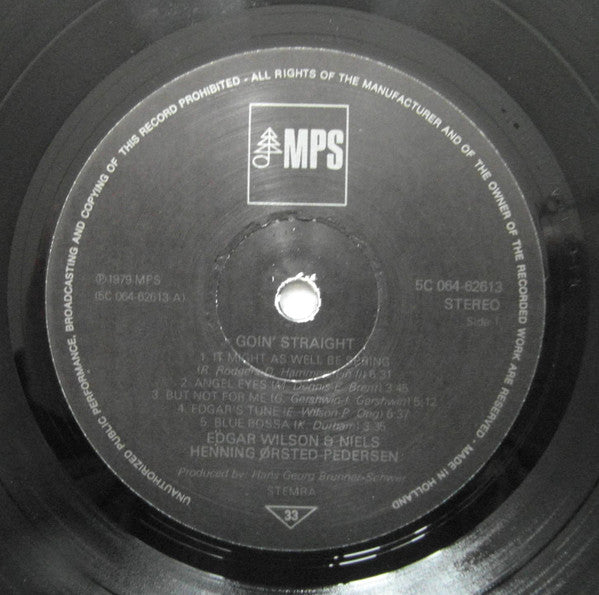 Edgar Wilson - Niels-Henning Ørsted Pedersen : Goin' Straight (LP, Album, RE)