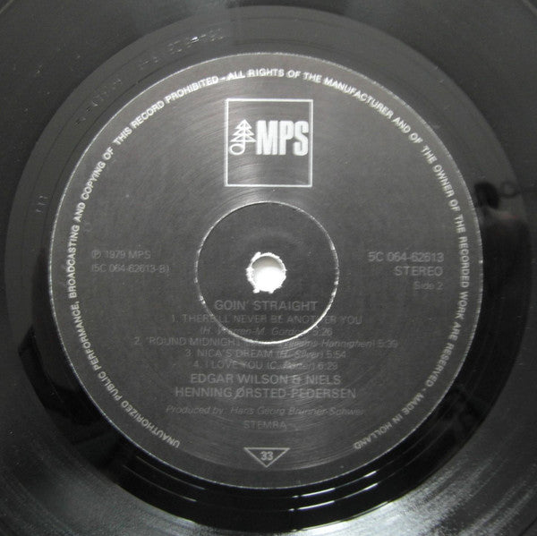 Edgar Wilson - Niels-Henning Ørsted Pedersen : Goin' Straight (LP, Album, RE)